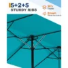 13 Ft Extra Large Double-Sided Patio Umbrella, Outdoor Umbrella With Water-Resistant Polyester Canopy, Crank Handle And 12 Strong Steel Ribs
