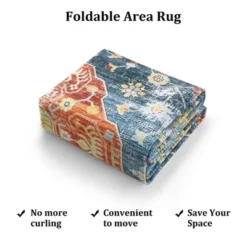 Wasshable Vintage Distressed Floral Print Living Room Bedroom Area Rug, Chenille Non Slip Floor Carpet For Dining Room Home Office -Living Aura Store GUEST 25840f89 6cf1 45ab b191 b6281a1d472a