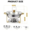 Chafing Dish Buffet , Buffet Servers And Warmers Set Of 2，Stainless Steel Buffet Chafers And Warmer Sets ，for Buffet With Lid Holder & Glass Lid