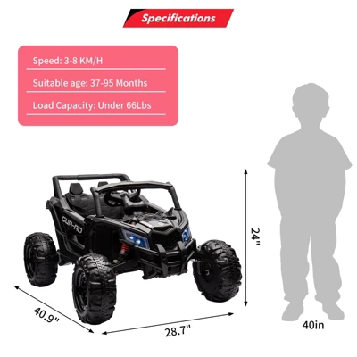 24V Kids Ride On Utv Car, Ride On Utv With Remote Control, Battery Powered Electric Vehicles, 200W Motor, USB, Mp3, Led Lights, Ride On Car For Kids 5 24V Kids Ride On Utv Car, Ride On Utv With Remote Control, Battery Powered Electric Vehicles, 200W Motor, USB, Mp3, Led Lights, Ride On Car For Kids - Image 5