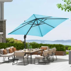 10ftx10ft Cantilever Patio Umbrella With Base,umbrella Outdoor Patio, 360 Rotation -Living Aura Store GUEST 273954b2 1529 43e6 a377 545d91319944