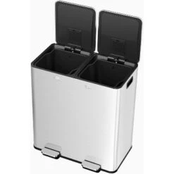 60L/16 Gal Kitchen Trash Can With Separate Lids,2×8 Gal Pedal Trash Bin With Removable Basket,Stainless Steel Garbage Can For Kitchen Office 11 60L/16 Gal Kitchen Trash Can With Separate Lids,2×8 Gal Pedal Trash Bin With Removable Basket,Stainless Steel Garbage Can For Kitchen Office -Living Aura Store GUEST 27cba40d 072d 41a4 b93b 369f485e28a7