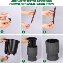 14.2" Tall Planters Set Of 2, Self Watering Pots With Built-in Drainage And A Water Level Monitor 12 14.2" Tall Planters Set Of 2, Self Watering Pots With Built-in Drainage And A Water Level Monitor -Living Aura Store GUEST 285d9ee8 0be9 4e46 8933 e90612a0760a