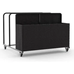 Outdoor Cart Storage Box, Iron Pipe & Woven Rattan, Swivel Wheels, Double Compartments, Large Basket, 39.4", Weather-Resistant, 110 Lbs Capacity 13 Outdoor Cart Storage Box, Iron Pipe & Woven Rattan, Swivel Wheels, Double Compartments, Large Basket, 39.4", Weather-Resistant, 110 Lbs Capacity -Living Aura Store GUEST 29276814 24ad 4211 98dd b514bdab7b07