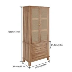 64 Inch Tall Kitchen Pantry Cabinet, Rattan Storage Cabinet With 2 Drawers & 2 Adjustable Shelves, Wood Cupboard For Dining Room Apartment 10 64 Inch Tall Kitchen Pantry Cabinet, Rattan Storage Cabinet With 2 Drawers & 2 Adjustable Shelves, Wood Cupboard For Dining Room Apartment -Living Aura Store GUEST 2a11e070 326e 4cb5 8d8f 69368a199079
