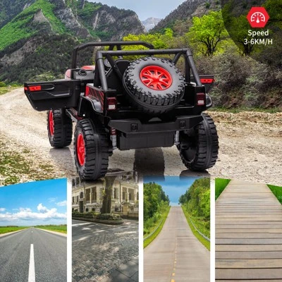 24V 2-Seater Kids Ride On Truck Car With Remote Control, Powered Electric Vehicles, 2WD Dual Motors Vehicle With LED Light Music For Boys And Girls 4 24V 2-Seater Kids Ride On Truck Car With Remote Control, Powered Electric Vehicles, 2WD Dual Motors Vehicle With LED Light Music For Boys And Girls - Image 4