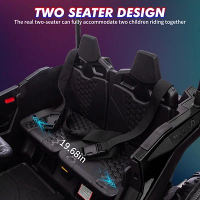 24V 2 Seater Ride On UTV Car, 4WD Electric Off-Road Truck With Sun Shade, Side By Side Battery Powered Toy Car With Remote Control, Music, Lights 1 24V 2 Seater Ride On UTV Car, 4WD Electric Off-Road Truck With Sun Shade, Side By Side Battery Powered Toy Car With Remote Control, Music, Lights