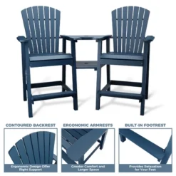 Patio HDPE Adirondack Chairs, Outdoor Tall Seating, For Deck, Balcony, Backyard, Patio Bar Stool Chair, Blue 14 Patio HDPE Adirondack Chairs, Outdoor Tall Seating, For Deck, Balcony, Backyard, Patio Bar Stool Chair, Blue -Living Aura Store GUEST 2dcefb45 fc54 4734 8be6 f9d3f5a40361