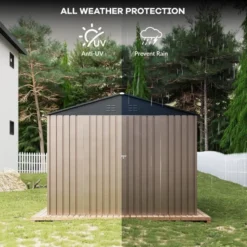 8 X12Ft Outdoor Storage Shed,Metal Garden Shed,Large Metal Tool Sheds With Updated Frame Structure And Lockable Doors,for Backyard Garden Patio Lawn -Living Aura Store GUEST 3126192b fe38 4520 9c3a de7f9877b49b