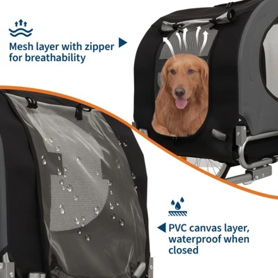 Dog Bike Trailer - 88LBS Dog Cart For Bicycle, Pet Carrier For Small / Medium Pets, Easy Folding Frame, Quick Release Wheel, Washable Non-Slip Lining 6 Dog Bike Trailer - 88LBS Dog Cart For Bicycle, Pet Carrier For Small / Medium Pets, Easy Folding Frame, Quick Release Wheel, Washable Non-Slip Lining - Image 6