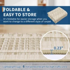 Indoor Modern Geometric Bordered Large Living Room Rugs, Washable Non Slip Throw Carpet For Bedroom, Soft Stain Resistant Floor Cover For Dining Room -Living Aura Store GUEST 32a01125 fb5f 4cb9 b2db 3b7f10fd873e