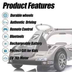 Kids Go Kart, Ride On Drift Kart With Dual Motors, 6V Battery Powered Electric Drift Car With Lights, Outdoor Ride On Racing Toy For Boys Girls