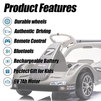 Kids Go Kart, Ride On Drift Kart With Dual Motors, 6V Battery Powered Electric Drift Car With Lights, Outdoor Ride On Racing Toy For Boys Girls 1 Kids Go Kart, Ride On Drift Kart With Dual Motors, 6V Battery Powered Electric Drift Car With Lights, Outdoor Ride On Racing Toy For Boys Girls