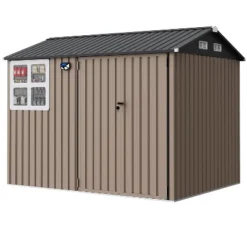 6x8 Ft Metal Outdoor Storage Shed With Window, Lockable Tool Storage Sheds, Oversized Steel Garden Sheds With Sloped Roof For Backyard, Patio, Garage 16 6x8 Ft Metal Outdoor Storage Shed With Window, Lockable Tool Storage Sheds, Oversized Steel Garden Sheds With Sloped Roof For Backyard, Patio, Garage -Living Aura Store GUEST 3487ab7c 0da6 47dc 8f6b a0df92a3681a