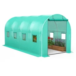 Walk-in Greenhouse For Outdoor Plants With 8 Mesh Vents, Weatherproof PE Cover & Roll-Up Zipper Door - Ideal For Vegetables, Flowers And Gardening -Living Aura Store GUEST 350b2e89 e21e 4b29 ae28 e1fbd07cde7c