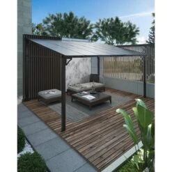 10' X 14' Outdoor Gazebo, Patio Hardtop Lean To Gazebo With Sturdy Steel Frame, Large Wall Mounted Heavy Duty Awning Outdoor Pergola For Porch, Deck 14 10' X 14' Outdoor Gazebo, Patio Hardtop Lean To Gazebo With Sturdy Steel Frame, Large Wall Mounted Heavy Duty Awning Outdoor Pergola For Porch, Deck -Living Aura Store GUEST 37966930 7af2 452c 8119 b6324dfd48c1