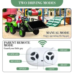 12V Kids Ride On Excavator Toy With Remote Control, Kids Electric Tractor Car With Music, LED Lights, Horn, Trailer & Dozer Bucket, Boys Girls 3-10 -Living Aura Store GUEST 3837749b 220c 4a13 abfe 37c6a6de7222