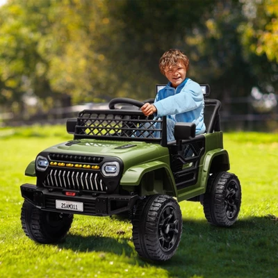 Kids Ride On Truck Car With Remote Control, 12V Battery Powered Electric Car With Spring Suspension, MP3 Player, LED Light, 3 Speed For Boys Girls 3+ 2 Kids Ride On Truck Car With Remote Control, 12V Battery Powered Electric Car With Spring Suspension, MP3 Player, LED Light, 3 Speed For Boys Girls 3+ - Image 2