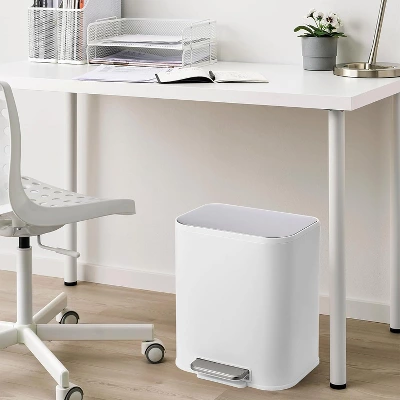 Trash Can, Stainless Steel Garbage Can With Soft-Close Lid, Foot Pedal, Removable Inner Basket 3 Trash Can, Stainless Steel Garbage Can With Soft-Close Lid, Foot Pedal, Removable Inner Basket - Image 3