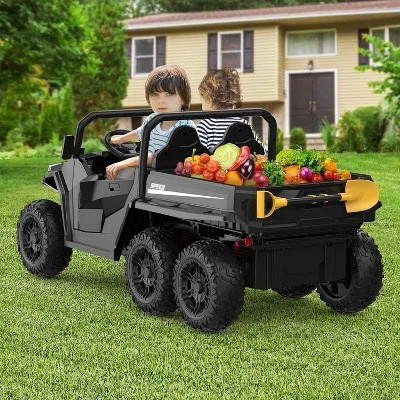 24V 4WD 6-Wheel Electric Dump Truck For Kids With Remote Control, 2 Seater, LED Lights & Music Player – Ages 3+ 6 24V 4WD 6-Wheel Electric Dump Truck For Kids With Remote Control, 2 Seater, LED Lights & Music Player – Ages 3+ - Image 6