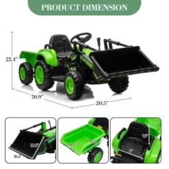 12V Kids Ride On Excavator Toy With Remote Control, Kids Electric Tractor Car With Music, LED Lights, Horn, Trailer & Dozer Bucket, Boys Girls 3-10 -Living Aura Store GUEST 3a9e02c1 ea2b 4890 a854 d03e2f3a4011