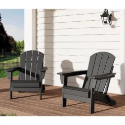 Folding Adirondack Chair Set Of 2, HDPE Plastic Weather Resistant Oversized Outdoor Chair For Patio, Lawn, Garden, Backyard, Deck, 380 Lb Support 20 Folding Adirondack Chair Set Of 2, HDPE Plastic Weather Resistant Oversized Outdoor Chair For Patio, Lawn, Garden, Backyard, Deck, 380 Lb Support -Living Aura Store GUEST 3aac6c48 1330 41cd 8d3f e1382a3223a9