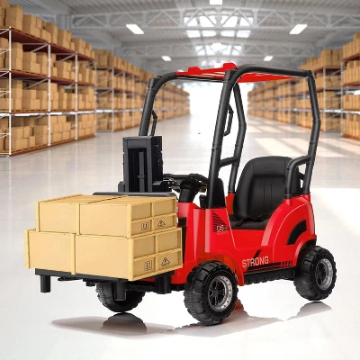 12V Kids Ride On Forklift Car With Tent, Electric Ride On Construction Car Toy For Toddles With Remote Control, 2 Speeds, Music 5 12V Kids Ride On Forklift Car With Tent, Electric Ride On Construction Car Toy For Toddles With Remote Control, 2 Speeds, Music - Image 5