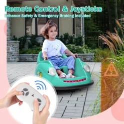 12V Kids Electric Bumper Car With 2.4G Remote Control, 360° Spinning, Music & LED Lights, Safety Bumper For Ages 2-5 Years 18 12V Kids Electric Bumper Car With 2.4G Remote Control, 360° Spinning, Music & LED Lights, Safety Bumper For Ages 2-5 Years -Living Aura Store GUEST 3d3ecd24 329c 41bd 9fc1 0a8ac273e07f