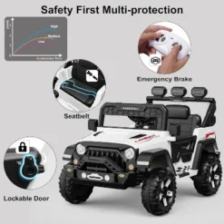 Kids Electric Vehicle, 12V Battery Powered Ride On Car With 2.4G Remote Control, 3 Speed Ride On Toy, Soft Start, LED Lights 16 Kids Electric Vehicle, 12V Battery Powered Ride On Car With 2.4G Remote Control, 3 Speed Ride On Toy, Soft Start, LED Lights -Living Aura Store GUEST 3f779031 7989 49fc 843b 59bac4f89a50