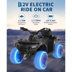 12V Kids Ride On ATV Car With Remote Control, Dual 35w Motors, 4-Wheel Suspension, LED Lights, Music, Off-Road 4 Wheeler For Boys Girls 17 12V Kids Ride On ATV Car With Remote Control, Dual 35w Motors, 4-Wheel Suspension, LED Lights, Music, Off-Road 4 Wheeler For Boys Girls -Living Aura Store GUEST 3fad0fe9 1b0b 4fab 9bab bd92ab0acb51