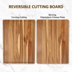 4 Piece Large Acacia Wood Cutting Board, 20x15x1.5 Inch, Knives Friendly Chopping Board With Deep Juice Grooves & Built In Handle For Kitchen 11 4 Piece Large Acacia Wood Cutting Board, 20x15x1.5 Inch, Knives Friendly Chopping Board With Deep Juice Grooves & Built In Handle For Kitchen -Living Aura Store GUEST 3fb8e145 15dc 4b47 8cb7 8368a8d4a812
