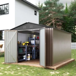 8 X12Ft Outdoor Storage Shed,Metal Garden Shed,Large Metal Tool Sheds With Updated Frame Structure And Lockable Doors,for Backyard Garden Patio Lawn -Living Aura Store GUEST 3ffddb88 c71d 4453 a898 0374678244cd