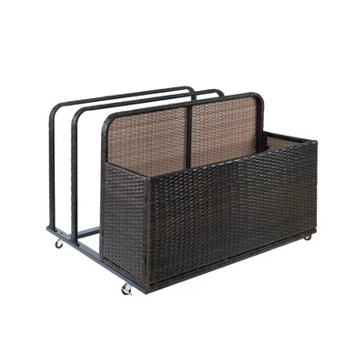 Outdoor PE Rattan Poolside Float Storage Box With Rolling Wheels, Weather-Resistant Patio & Beach Organizer For Pool Accessories 4 Outdoor PE Rattan Poolside Float Storage Box With Rolling Wheels, Weather-Resistant Patio & Beach Organizer For Pool Accessories - Image 4