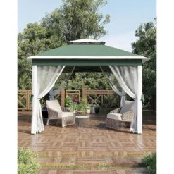 11x11 FT Heavy-Duty Outdoor Gazebo Pavilion - Double Roof W/ Mosquito Netting, All-Weather Metal Frame For Patio, Garden & Deck 19 11x11 FT Heavy-Duty Outdoor Gazebo Pavilion - Double Roof W/ Mosquito Netting, All-Weather Metal Frame For Patio, Garden & Deck -Living Aura Store GUEST 415a75c8 975e 4089 82fc c5c4838fe358