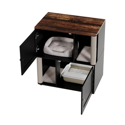 2 Tiered Cat Litter Box Enclosure For 2 Boxes 7 2 Tiered Cat Litter Box Enclosure For 2 Boxes - Image 7