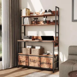 5-Tier Kitchen Bakers Rack With Charging Station & Drawers, Utility Shelves With Hooks For Kitchen, Independent Baker's Rack For Dining Room, Office 10 5-Tier Kitchen Bakers Rack With Charging Station & Drawers, Utility Shelves With Hooks For Kitchen, Independent Baker's Rack For Dining Room, Office -Living Aura Store GUEST 420cdd28 7100 477a a3c1 5e31c5b0e18b