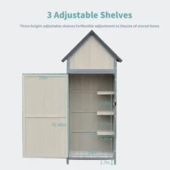 Outdoor Sheds Storage, Vertical Storage Sheds, Wooden Sheds With Metal Frame, Large Capacity Storage -Living Aura Store GUEST 44453fe1 c0af 453a 9533 fb00ff7d5c2e