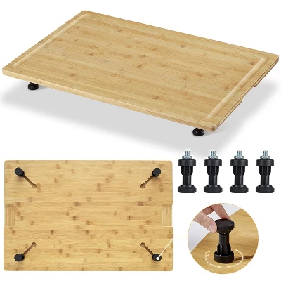 Wooden Stove Top Cover, With Groove And Adjustable Legs For Gas, Electric Stove, Chopping Board For Rvs, Small Kitchens, Camping 7 Wooden Stove Top Cover, With Groove And Adjustable Legs For Gas, Electric Stove, Chopping Board For Rvs, Small Kitchens, Camping - Image 7