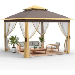 11x11 FT Heavy-Duty Outdoor Gazebo Pavilion - Double Roof W/ Mosquito Netting, All-Weather Metal Frame For Patio, Garden & Deck 17 11x11 FT Heavy-Duty Outdoor Gazebo Pavilion - Double Roof W/ Mosquito Netting, All-Weather Metal Frame For Patio, Garden & Deck -Living Aura Store GUEST 46141c76 fdc5 4da7 b071 1c06e8304c9f