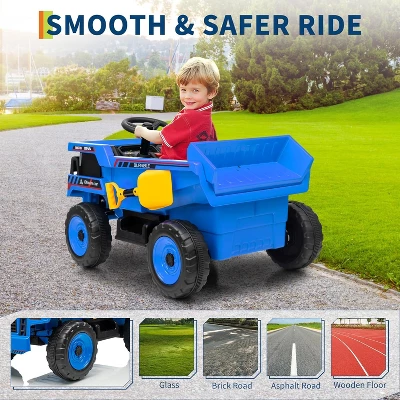 12V Ride On Dump Truck For Kids, With Remote Control, Construction Vehicles With Dump Bed & Shovel, Music, Headlights 6 12V Ride On Dump Truck For Kids, With Remote Control, Construction Vehicles With Dump Bed & Shovel, Music, Headlights - Image 6