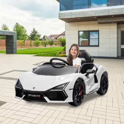 12V Kids Ride On Car With Remote Control, Battery Powered Sports Car Toy With Dual 25W Motors, Spring Suspension, Headlight, Music For Toddler 3+ 14 12V Kids Ride On Car With Remote Control, Battery Powered Sports Car Toy With Dual 25W Motors, Spring Suspension, Headlight, Music For Toddler 3+ - Image 14