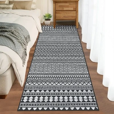 Modern Geometric Living Room Bedroom Area Rugs, Washable Soft Low Pile Floor Carpet With Stripped Lines For Dining Room 2 Modern Geometric Living Room Bedroom Area Rugs, Washable Soft Low Pile Floor Carpet With Stripped Lines For Dining Room - Image 2