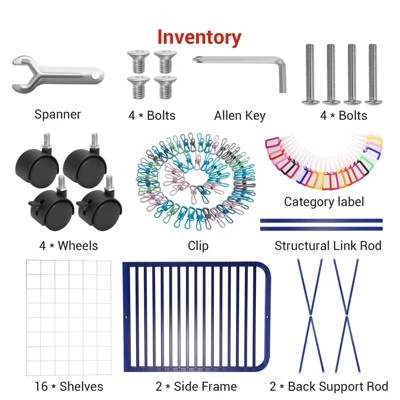 Art Drying Rack, 16 Removable Shelves Art Storage, Paint Drying Rack For Art Supplies, Painting Stand, Art Storage Rack With Lockable Wheels 3 Art Drying Rack, 16 Removable Shelves Art Storage, Paint Drying Rack For Art Supplies, Painting Stand, Art Storage Rack With Lockable Wheels - Image 3