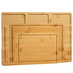 Bamboo Cutting Board Set With Prep Slots, 3 Sizes Cutting Boards For Kitchen With Juice Groove -Living Aura Store GUEST 4b2a0c5f 1617 4445 8e59 79101535442e