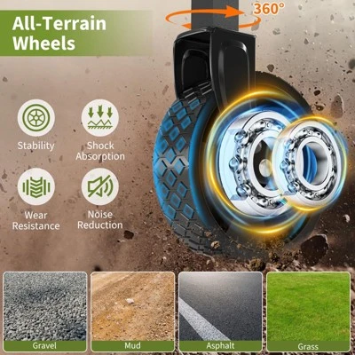 Collapsible Wagon Cart, 380 Lbs Capacity Heavy Duty Foldable Portable Camping Cart With All Terrain Wheels, Utility Beach Wagon For RV Grocery, Black 3 Collapsible Wagon Cart, 380 Lbs Capacity Heavy Duty Foldable Portable Camping Cart With All Terrain Wheels, Utility Beach Wagon For RV Grocery, Black - Image 3