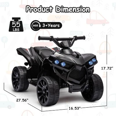 6V Ride On Toy, Kids ATV 4 Wheeler With 1.8MPH Max Speed, Wear-Resistant Wheels, Music & Foot Pedal, Electric Quad Car For Kids Toddlers 5 6V Ride On Toy, Kids ATV 4 Wheeler With 1.8MPH Max Speed, Wear-Resistant Wheels, Music & Foot Pedal, Electric Quad Car For Kids Toddlers - Image 5