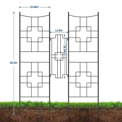 51" X 66" Garden Trellis For Climbing Plants Outdoor, Rustproof Metal Trellis For Roses Vegetables Vines Flowers Support, Garden Fence Panels 6 51" X 66" Garden Trellis For Climbing Plants Outdoor, Rustproof Metal Trellis For Roses Vegetables Vines Flowers Support, Garden Fence Panels - Image 6
