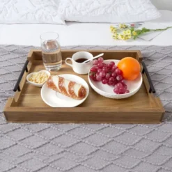 Serving Tray With Metal Handles, 17 Inches Acacia Wood Coffee Table Tray, Trays For Serving Food 13 Serving Tray With Metal Handles, 17 Inches Acacia Wood Coffee Table Tray, Trays For Serving Food -Living Aura Store GUEST 4cf64a46 01a5 41fa a4eb f5ff0cc388e3