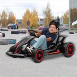 24V Kids Go Kart, Powerful Drift Kart With Dual 150W Motors, High Speed Electric Outdoor Ride On Toy, Battery Powered Ride On Racing Car With Music -Living Aura Store GUEST 4da42677 0ecc 43a6 9a3b 36e3b2ec826a