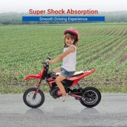 24V Kids Ride On Electric Off-Road Motorcycle,250W Motor 13.6MPH Fast Speed Dirt Bike Motocross,Leather Seat,for Kids Riding Toy, Red -Living Aura Store GUEST 4ebf1b9b df12 4866 995d 2f19e8758cc3